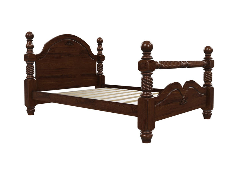 Illington Wooden Bed Frame Finished in Stained Chocolate Brown