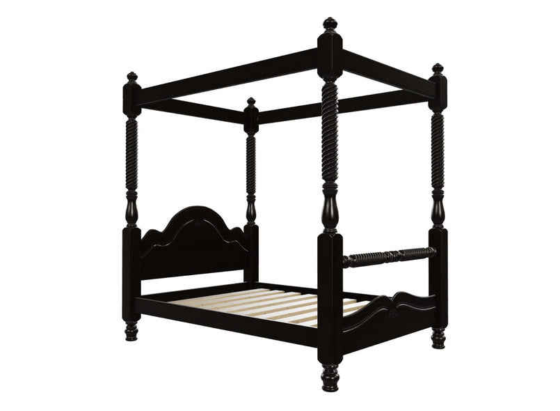 Illington 4 Poster Wooden Bed Finished in Stained Black Ash