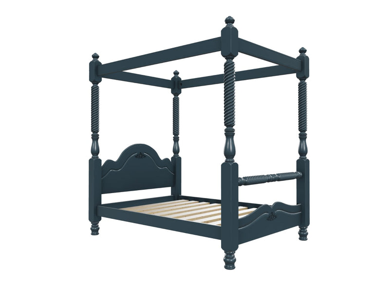 Illington 4 Poster Wooden Bed Finished in Painted Hague Blue