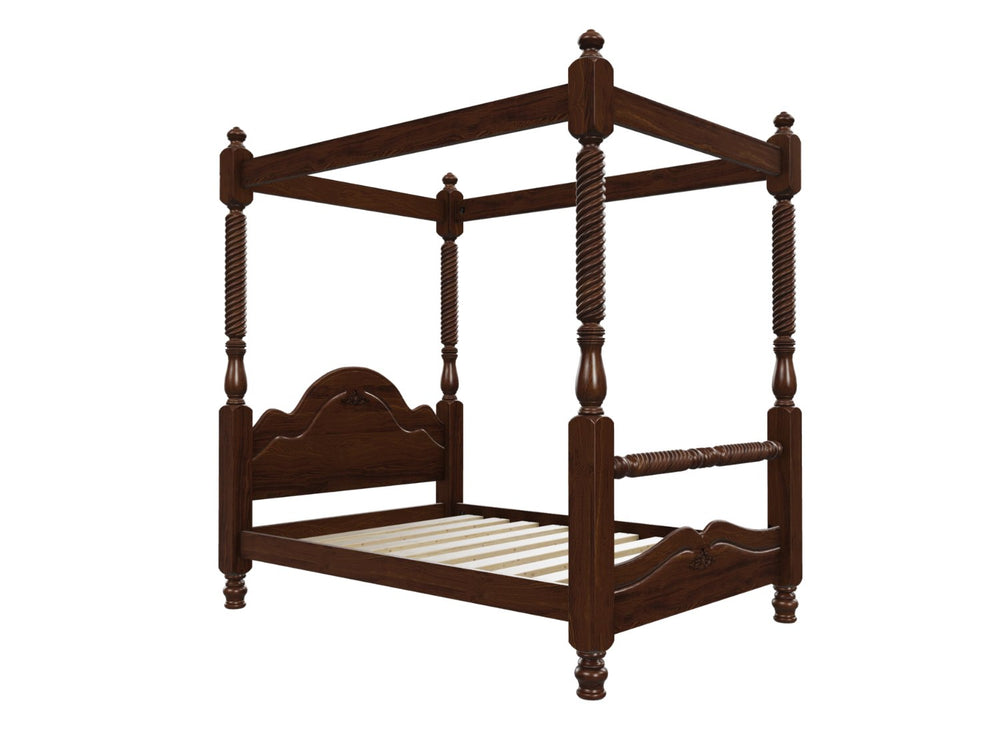 Illington 4 Poster Wooden Bed Finished in Stained Mahogany