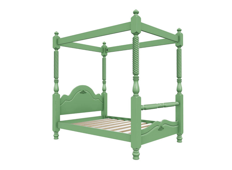 Illington 4 Poster Wooden Bed Finished in Painted Emerald Green