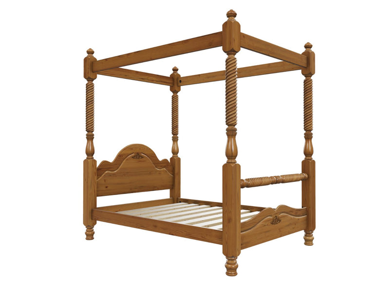 Illington 4 Poster Wooden Bed Finished in Stained Oak