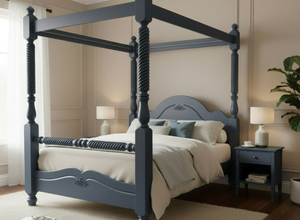 Illington 4 Poster Bed in Hague Blue Finish