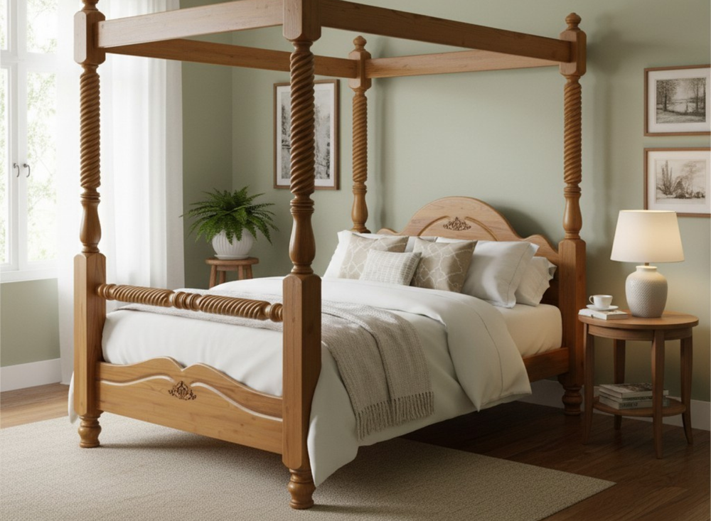 Illington 4 Poster Bed in Oak