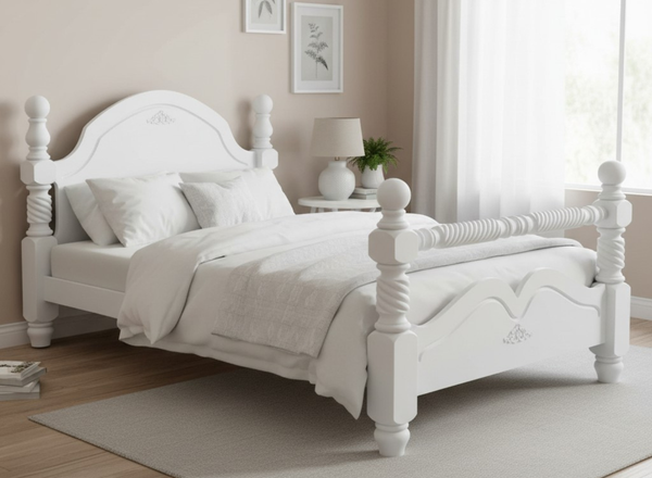 Illington Bed in All White Finish