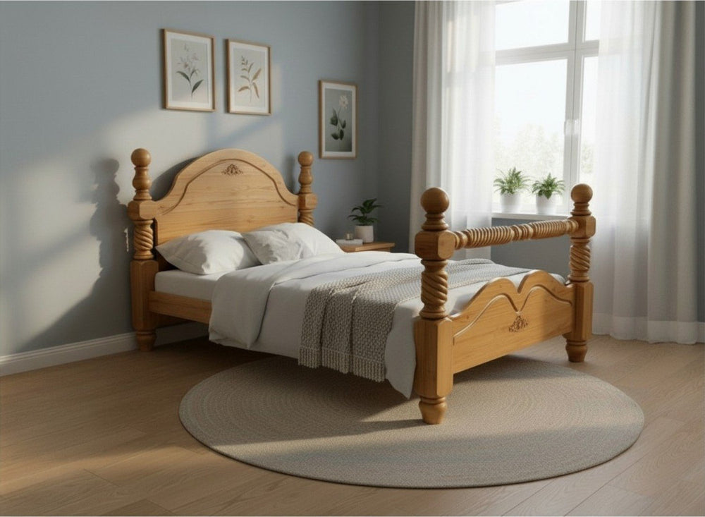 Illington Bed in Oak Finish
