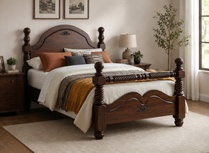 Illington Wooden Bed in Chocolate Finish