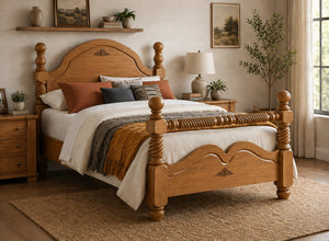 Illington Wooden Bed in Oak Finish