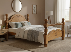 Illington Bed in Oak Finish
