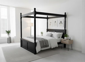 Kenninghall 4 Poster Bed in Black Ash Finish (High End)