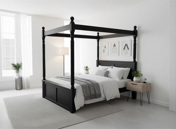 Kenninghall 4 Poster Bed in Black Ash Finish (High End)