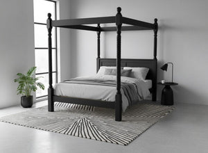 Kenninghall 4 Poster Bed in Black Ash Finish (Low End)