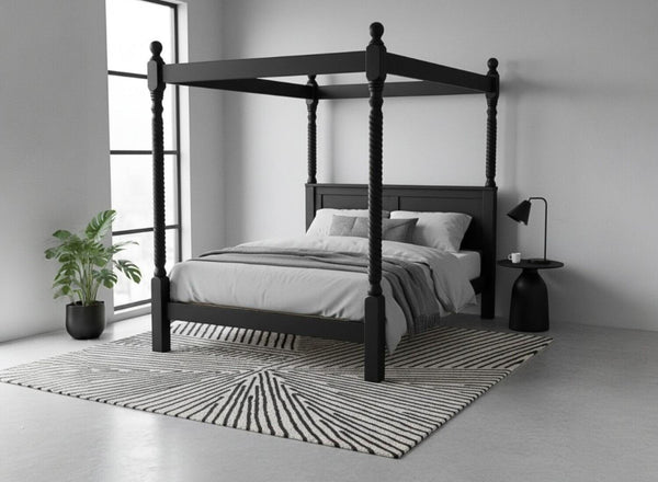 Kenninghall 4 Poster Bed in Black Ash Finish (Low End)