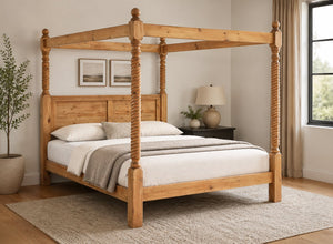 Kenninghall Four Poster Bed in Oak Finish (Low End)