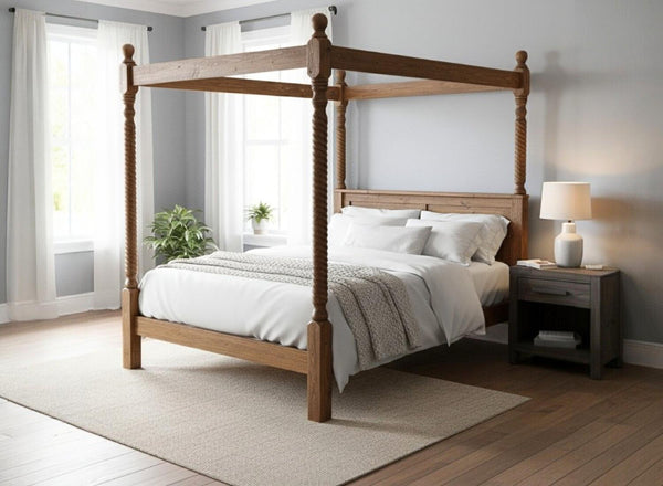 Kenninghall 4 Poster Bed in Walnut Finish (Low End)