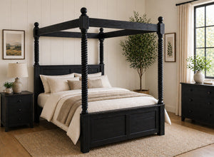 Kenninghall Four Poster Bed in Black Ash Finish (High End)