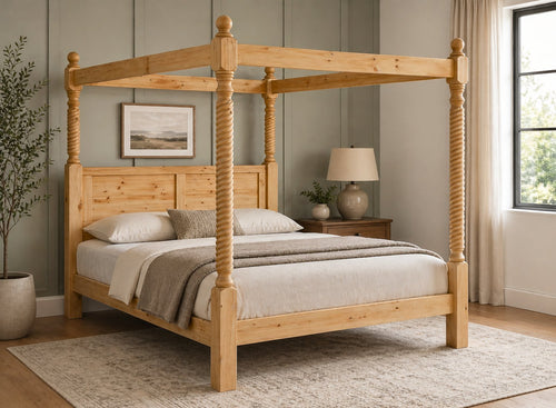 Kenninghall Four Poster Bed in Antique Finish (Low End)