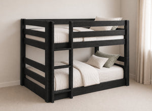 Keswick Black Floor Bunk Bed, Left-Hand Side Ladder