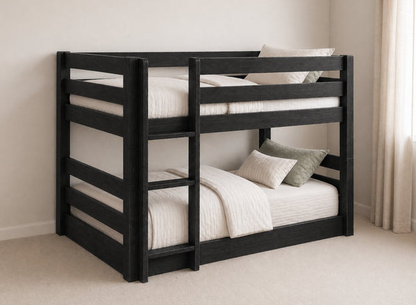 Keswick Black Floor Bunk Bed, Left-Hand Side Ladder