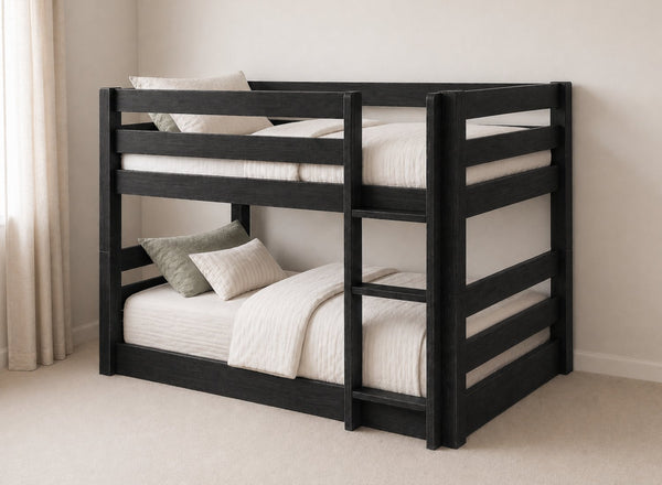 Keswick Black Floor Bunk Bed, Right-Hand Side Ladder