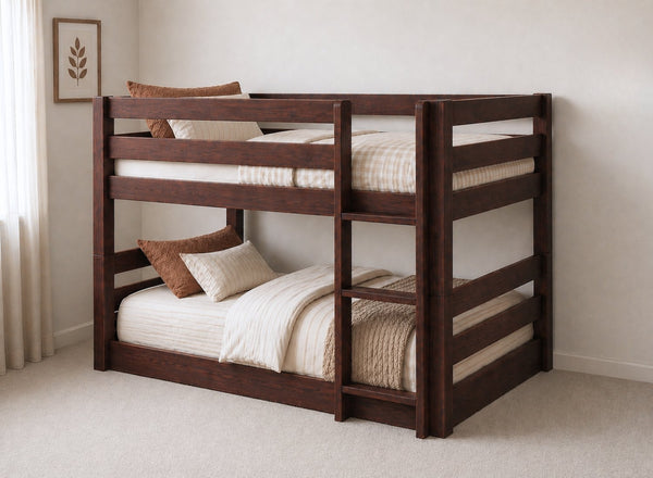 Keswick Mahogany Floor Bunk Bed, Right-Hand Side Ladder