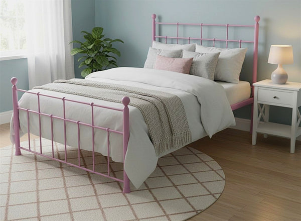 Levington Bed in Painted Pink Finish
