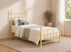 Levington Bed in Pastel Yellow, Single Size