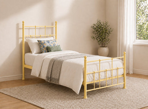 Levington Bed in Pastel Yellow, Single Size