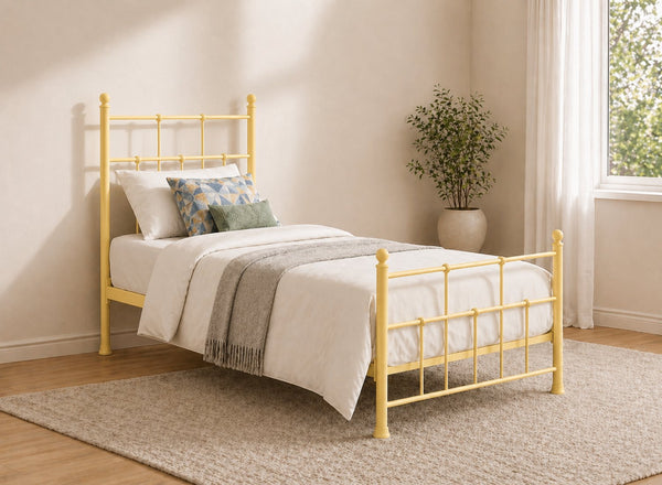 Levington Bed in Pastel Yellow, Single Size