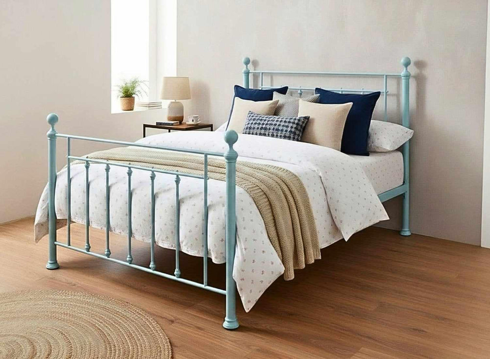 Libham Pastel Yellow Metal Bed Frame