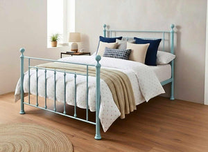 Libham Pastel Blue Metal Bed Frame