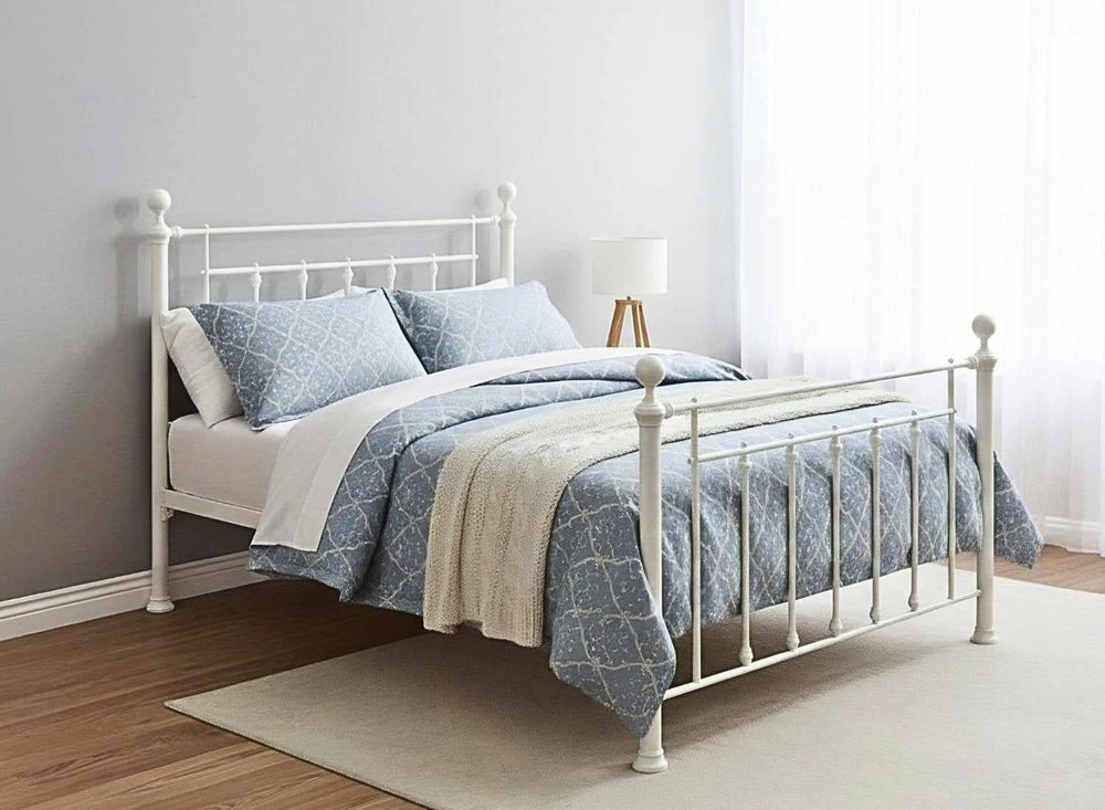 Libham Pastel Yellow Metal Bed Frame