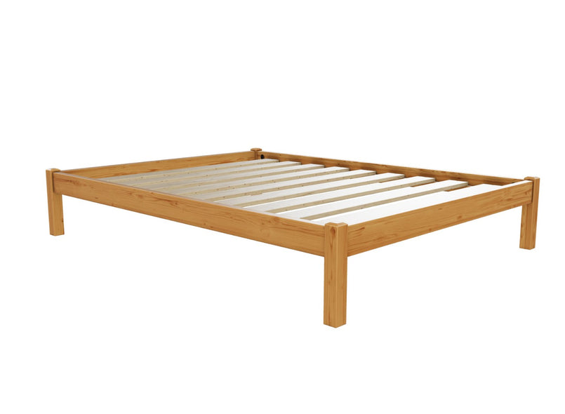 Lingwood Wooden Platform Bed Finished in Stained Antique