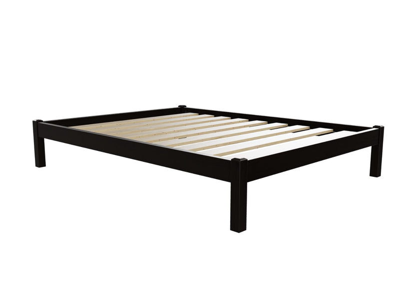 Lingwood Wooden Platform Bed Finished in Stained Black Ash