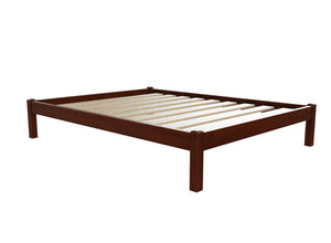Lingwood Wooden Platform Bed Finished in Stained Mahogany