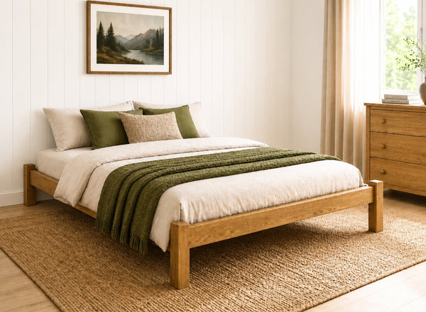 Lingwood Stained Antique Wooden Platform Bed