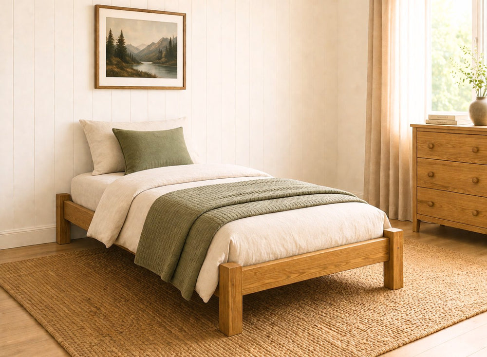 Lingwood Stained Antique Wooden Platform Bed