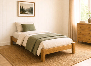 Lingwood Stained Antique Wooden Platform Bed, Single Size