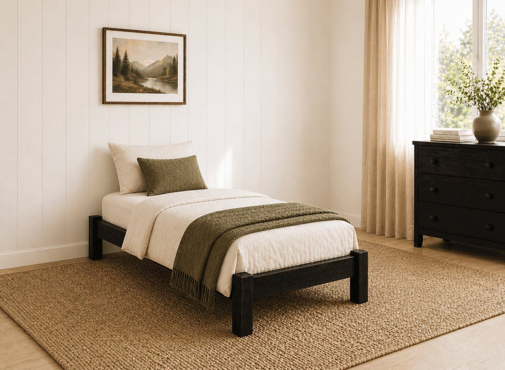 Lingwood Stained Antique Wooden Platform Bed