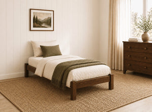 Lingwood Stained Chocolate Wooden Platform Bed, Single Size
