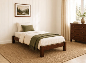 Lingwood Stained Mahogany Wooden Platform Bed, Single Size