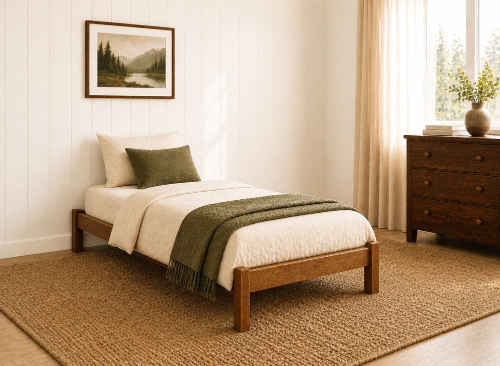 Lingwood Stained Antique Wooden Platform Bed