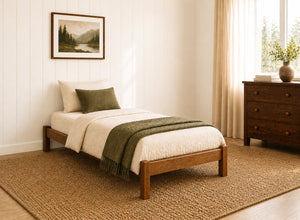Lingwood Stained Oak Wooden Platform Bed, Single Size
