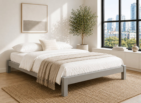Lingwood Grey Wooden Platform Bed Frame - Dove Tale Grey