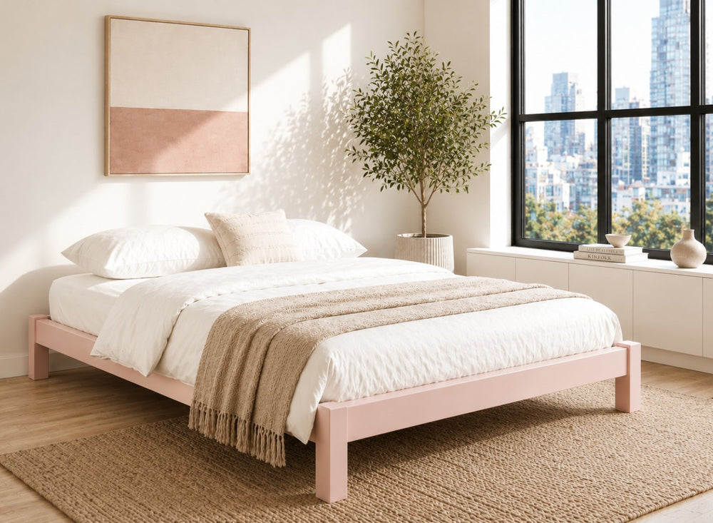 Lingwood Pink Wooden Platform Bed Frame - Nancys Blushes Pink