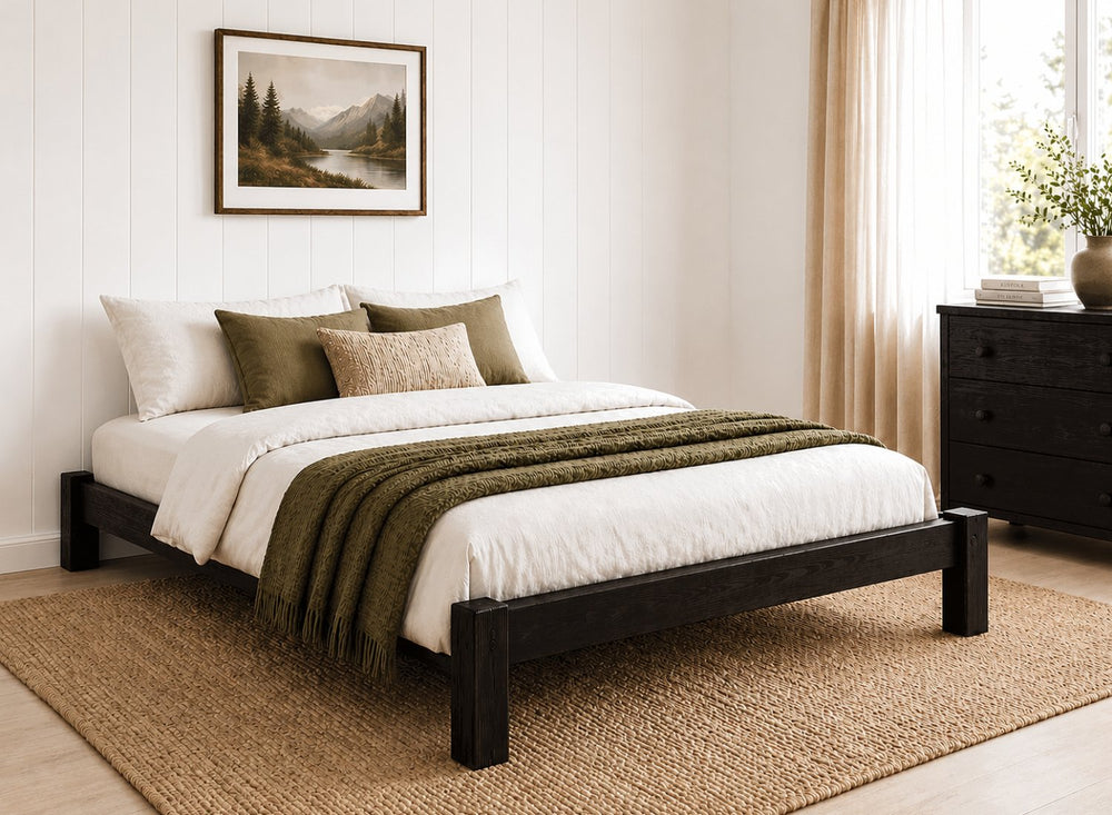 Lingwood Stained Black Wooden Platform Bed