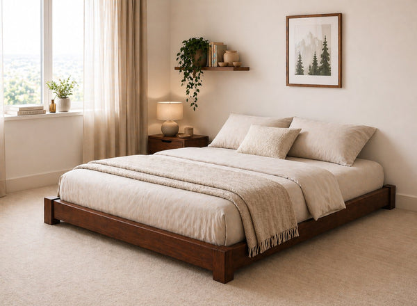 Ludham Mahogany Stain Wooden Floor Bed