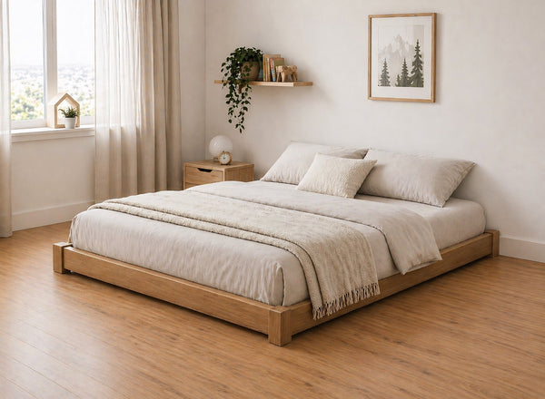 Ludham Oak Stain Wooden Floor Bed