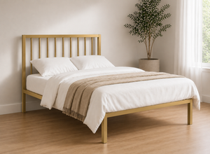 Madison Metal Bed in Gold