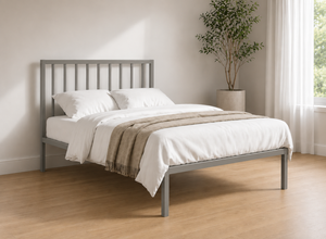 Madison Metal Bed in Silver